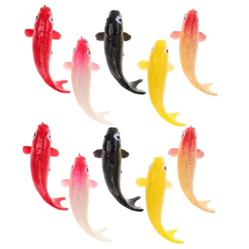 PartyKindom 10stücke Miniatur-koi-Fisch-Ornamente Aquarium-Dekorationen Detailreiche Harzmodelle Naturgetreue Simulierte Fischmodell Koifischdekor Für Aquarium Miniaturfischmodell von PartyKindom