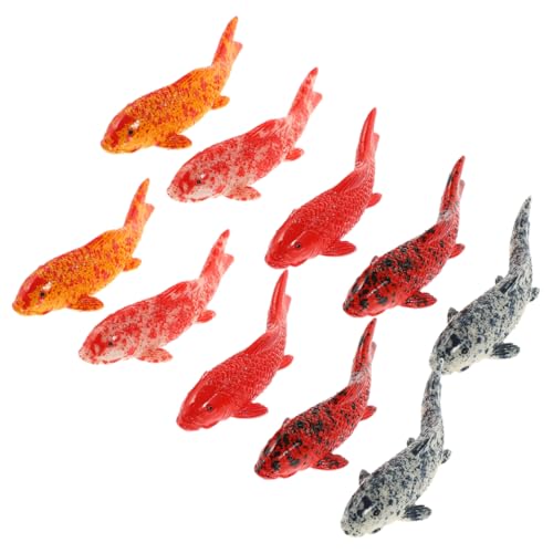 PartyKindom 10stücke Teiliges Mini Koi Fische Ornamente Natürliche Schwimmende Deko Für Aquarien Und Mikrolandschaften Bunte Kunstfisch Figuren Für Kreative Gestaltung Farbe von PartyKindom