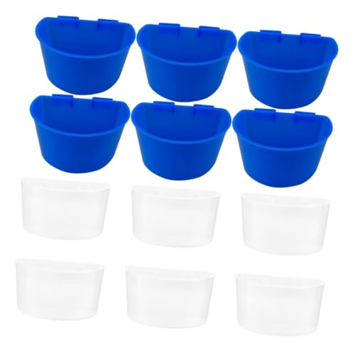 PartyKindom 12Er-Box Vogel Sandbecher Scoop Vogelfutterbecher Vogelfütterer Trinker hängend vogelkäfig Birdcage Vogelfutterbehälter für Papageien Pet Feeder einfache Käfigfütterung Plastik von PartyKindom