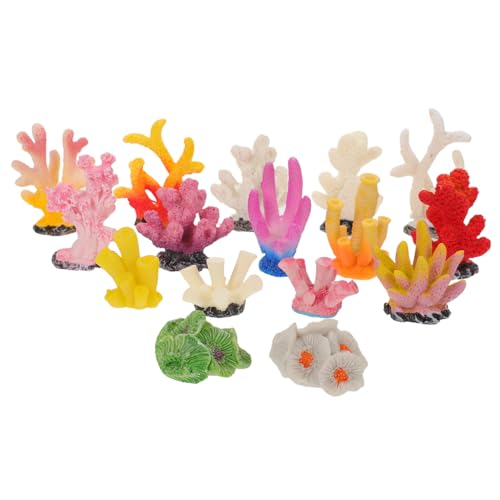 PartyKindom 16 Stück Teiliges Künstliches Korallenriff- Mini Aquarium Dekoration Realistische Künstliche Pflanze Meereslandschaftsornament Sichere Fischaquarium Deko für Kleine Aquarien von PartyKindom