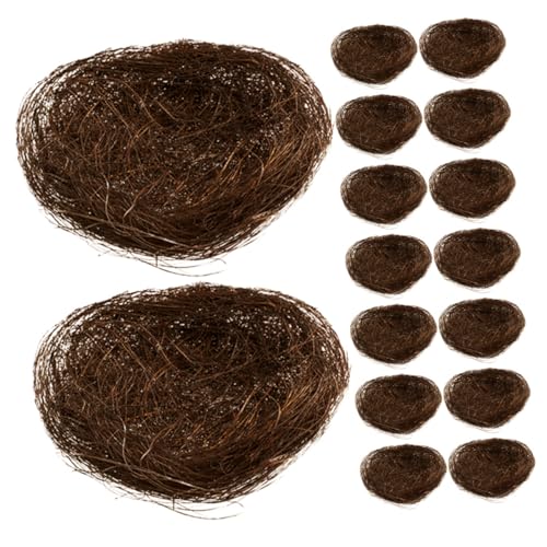 PartyKindom 16 Stück Vogelnest-tellerdekoration Dekorationen Vögel Nest Decor Vogelnester Zum Basteln Mini-vogelnest Vogelnest Dekoration Vogelnest Zur Dekoration Vogelnest Basteln -Seide von PartyKindom