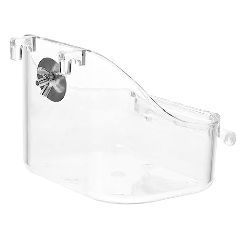 PartyKindom 1Satz Hängende Vogelbadewanne Für Kleine Haustier Multifunktionale Papagei Mit Wasserbehälter Transparente Vogelbadewanne Für Sittiche Und Nymphensittiche von PartyKindom