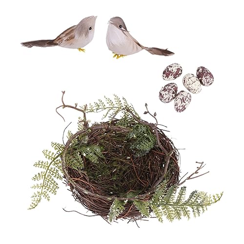 PartyKindom 1Satz Handgewebtes aus Rattan Kreatives Vogelhaus für Hochzeiten Fotografie und Dekoration mit Vögeln und Eiern und Langlebig PartyKindom 1Satz Handgewebtes aus Rattan Kreatives Vogelhaus für Hochzeiten Fotografie und Dekoration mit Vögeln und Eiern und Langlebig von PartyKindom
