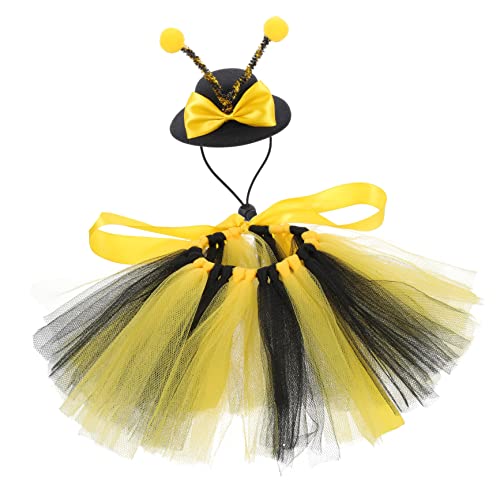 PartyKindom 1Satz Kreatives Hundekostüm Für Haustiere Lustiges Bienen Outfit Mit Rock Und Hut Für Kleine Für Halloween Und Outdoor Aktivitäten von PartyKindom