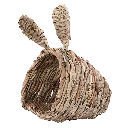 PartyKindom 1Stück Stylisches Handgewebtes Haustier Nest aus Naturgras für Chinchillas und Meerschweinchen Umweltfreundliches Schlafnest Kleine von PartyKindom