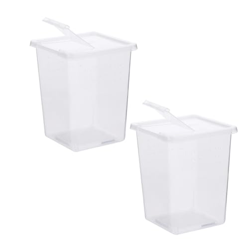 PartyKindom 2 STÜCK Reptilien Zuchtbox Teiliges Mini Terrarium Futterbox aus Transparentem PP Material Robust für Kleine Schildkröten Eidechsen Spinnen zum Züchten Füttern und Transportieren von PartyKindom