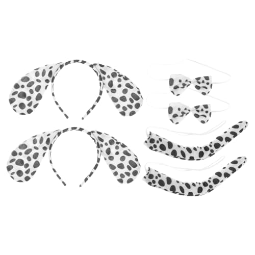 PartyKindom 2 Sätze Spot Hundeset Set Hund verkleiden Mädchen Kind Hundehut tierische stirnbänder Ohr hase Kuscheltier zubehör Stirnband Geflecktes Hundekostüm Hunde-Cosplay Stoff (Polyester) von PartyKindom