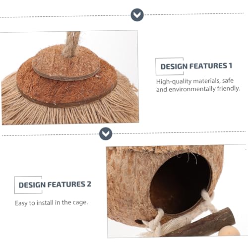 PartyKindom 2 Stück Hamster Kokosnussschalen Nest Teiliges mit Leiter Kratzfestes Hängendes Nest für Kleintiere Wie Hamster Ratten Vögel Sicherer Warmer Schlafplatz für Drinnen PartyKindom 2 Stück Hamster Kokosnussschalen Nest Teiliges mit Leiter Kratzfestes Hängendes Nest für Kleintiere Wie Hamster Ratten Vögel Sicherer Warmer Schlafplatz für Drinnen von PartyKindom
