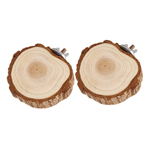 PartyKindom 2 Stück Holzspielzeug Vogel Natürliches Kletterbrett für Papageien und Kleintiere Kratzfest Kreative Plattformen für Wellensittiche Hamster und Kleintierkäfige Naturholz von PartyKindom