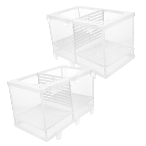 PartyKindom 2 Stück Isolation Netz mit Trennwand und Saugnapf Robuste Nylon fischzuchtbox für Aquarium Erhöht Überlebensrate durch Sichere Aufzucht von Jungfischen Geeignet für Fischbrut und von PartyKindom