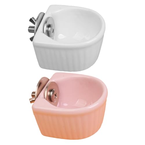 PartyKindom 2 Stück Keramik Futternäpfe für Kleintiere für Meerschweinchen Kaninchen und Hamster Sicher und Praktisch Dekorativ für Zuhause von PartyKindom