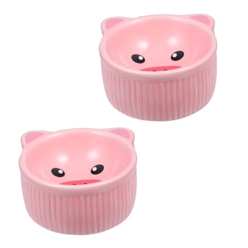 PartyKindom 2 Stück Keramik Hamster Futternapf Niedliche Cartoon Tierköpfe Design Kompakte Futter und Wasserschale Für Hamster Meerschweinchen und Kleine Haustiere von PartyKindom