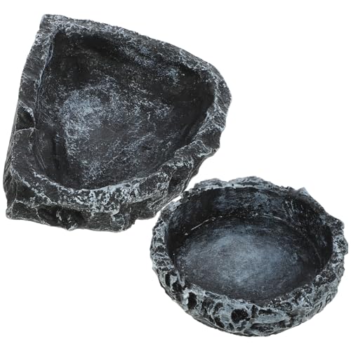 PartyKindom 2 Stück Reptilien Wasserschale für Schildkröten und Eidechsen Praktische Futterschale und Wasserbehälter Einfach zu Reinigen Kreative Baumdesigns für Terrarienpflege von PartyKindom