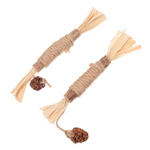 PartyKindom 2 Stück Silvervine Sticks für Katzen Natürlicher Katzenspielzeug Kaustick zur Zahnpflege und Zahnsteinvorbeugung Geeignet für Kätzchen und Ausgewachsene Katzen von PartyKindom