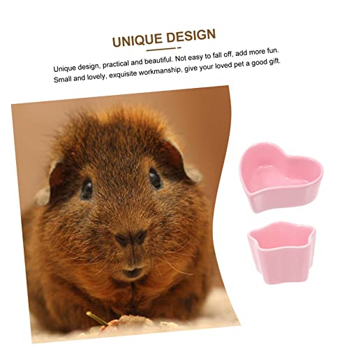 PartyKindom 2 Stück Teiliges Keramik Napf für Hamster und Kleintiere Kleine Stabile Futterschalen Kippsicher Glatte Oberfläche Geeignet für Futter und Wasser Leicht zu Reinigen Nagersicher von PartyKindom