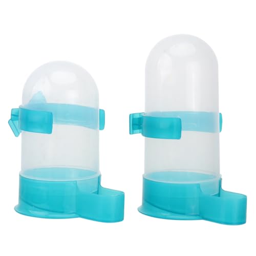 PartyKindom 2 Stück Vogelfütterer Flasche Hühnerfutter Papagei coop Vogelhäuschen für den Garten Liner vogelfutterspender vogelfutterhäuschen Haustierbedarf Vögel Essen Schüssel Plastik Blue von PartyKindom