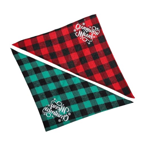 PartyKindom 2 Stück Weihnachtliche Hundeschals Plaid Muster Dreieckstücher aus Baumwolle Gemütliche Haustier Halstücher für Festliche Partys und Schutz vor Sabber Geeignet für Kleine bis PartyKindom 2 Stück Weihnachtliche Hundeschals Plaid Muster Dreieckstücher aus Baumwolle Gemütliche Haustier Halstücher für Festliche Partys und Schutz vor Sabber Geeignet für Kleine bis von PartyKindom