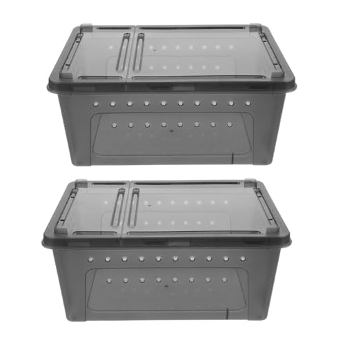 PartyKindom 2-teilige Reptilien-futterbox: Kunststoff-schlangenzuchtbehälter, Lebensraumkäfig, Tragbarer Schildkröten-transportbehälter Für Bartagamen, Eidechsen, Spinnen, Frösche, Skorpione PartyKindom 2-teilige Reptilien-futterbox: Kunststoff-schlangenzuchtbehälter, Lebensraumkäfig, Tragbarer Schildkröten-transportbehälter Für Bartagamen, Eidechsen, Spinnen, Frösche, Skorpione von PartyKindom