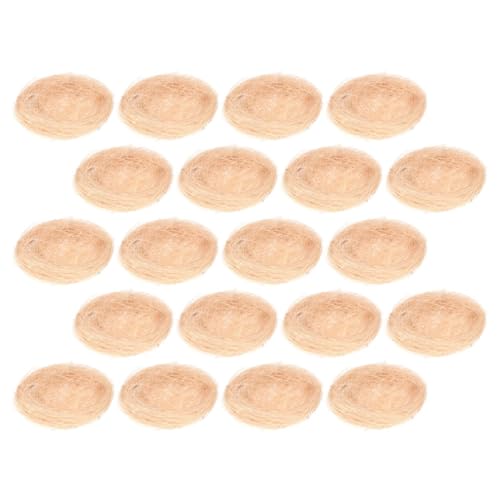 PartyKindom 20 Stück Vogelnest-Tellerdekoration weinachtendecor weihnacjtsdeko Garden Decor Hochzeit bunt kunstpflanze künstliche Pflanzen Nester für Vögel künstliches Nest -Seide Beige von PartyKindom