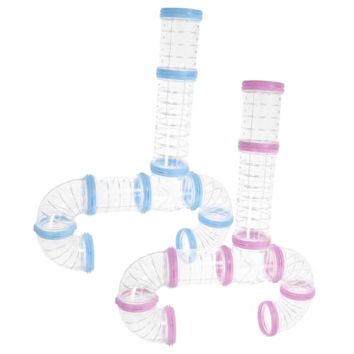 PartyKindom 2Sätze Hamster DIY Verbindungstunnel Externe Röhren für Hamsterkäfige und Blaue Tunnel für Bewegungsfreiheit und Erkundungsspiel für Kleintiere von PartyKindom
