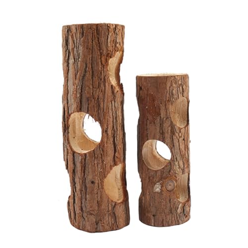 PartyKindom 2Stücke Holzspielzeug Für Kleine Haustiere Hamster Baumloch Tunnelspielzeug Aus Massivem Holz Haustierzubehör Für Hamster Und Andere Nager von PartyKindom