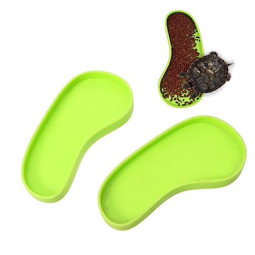 PartyKindom 2Stücke Reptilienwasserschale Praktische Futterschale für Schildkröten und Kriechtiere Design für Terrarien und Aquarien Langlebig Reinigen von PartyKindom