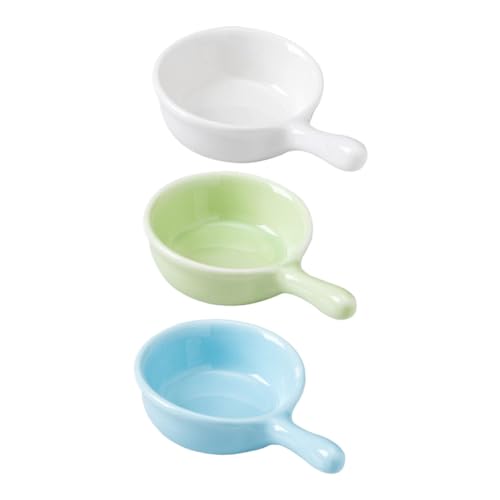 PartyKindom 3 Stück Futter und Wassernäpfe für Kleintiere Keramische Futterbehälter mit Griff für Hamster Meerschweinchen und Haustiere Praktische und Kompakte Zufällige Farbe von PartyKindom