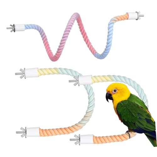 PartyKindom 3 Stück Teiliges Papageien Sitzstangen aus Weichem Baumwollseil Stabile Vogel Kletterstangen für Käfig Farbige Parrot Perches zum Klettern und Trainieren von Nymphensittichen und PartyKindom 3 Stück Teiliges Papageien Sitzstangen aus Weichem Baumwollseil Stabile Vogel Kletterstangen für Käfig Farbige Parrot Perches zum Klettern und Trainieren von Nymphensittichen und von PartyKindom