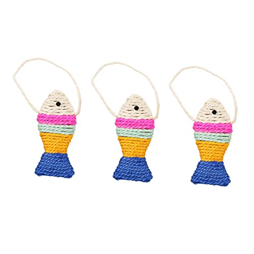 PartyKindom 3Stücke Katzen Krallenspielzeug Aus Sisal Fischform Krallenschleifen Für Haustierkatzen Zufällige Und Langlebig von PartyKindom