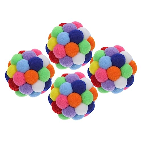 PartyKindom 4 Stück Bunte Katzenspielzeug Bälle mit Glöckchen Weiche Plüschbälle Interaktives Kratzspielzeug für Drinnen Fördert Bewegung und Beschäftigung für Katzen PartyKindom 4 Stück Bunte Katzenspielzeug Bälle mit Glöckchen Weiche Plüschbälle Interaktives Kratzspielzeug für Drinnen Fördert Bewegung und Beschäftigung für Katzen von PartyKindom