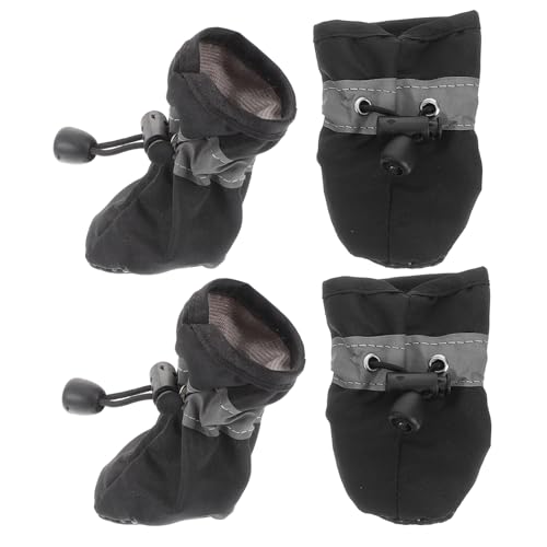 PartyKindom 4 Stück Hundeschuhe für Kleine rutschfeste Reflektierende Pfotenschutzstiefel mit Weicher Sohle für Innen und Außenbereich für Sicheres und Schutz Hundepfoten von PartyKindom