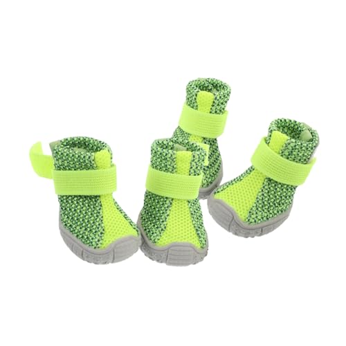 PartyKindom 4 Stück Teiliges Atmungsaktive rutschfeste Hundeschuhe aus Leichtem Material Wetterfeste Sportschuhe für Kleine Hunde Schutz Sneaker für Outdoor und Indoor von PartyKindom