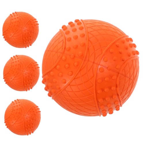 PartyKindom 4 Stück Teiliges Gummiball Hundespielzeug mit Quietschfunktion Beißfest und Schwimmfähig Fördert Bewegung und Spielspaß für Kleine und Mittlere Hunde für Apportier und von PartyKindom