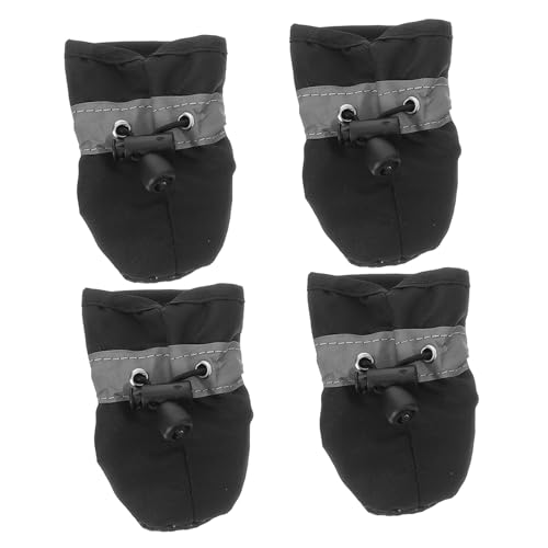 PartyKindom 4 Stück Teiliges Hundeschuhe für Winter rutschfeste und wasserdichte Pfotenschutzstiefel für Große Atmungsaktive Reflektierende und Verstellbare Dog Boots für Outdoor Aktivitäten von PartyKindom