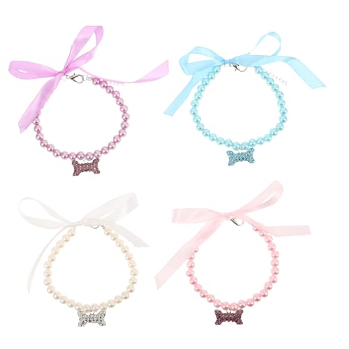 PartyKindom 4 Stück Teiliges Katzenhalsband mit Verstellbarer Perlen und Knochenanhänger Leichtes Sicheres Schmuckhalsband für Kleine Haustiere Modisch und Alltagstauglich PartyKindom 4 Stück Teiliges Katzenhalsband mit Verstellbarer Perlen und Knochenanhänger Leichtes Sicheres Schmuckhalsband für Kleine Haustiere Modisch und Alltagstauglich von PartyKindom