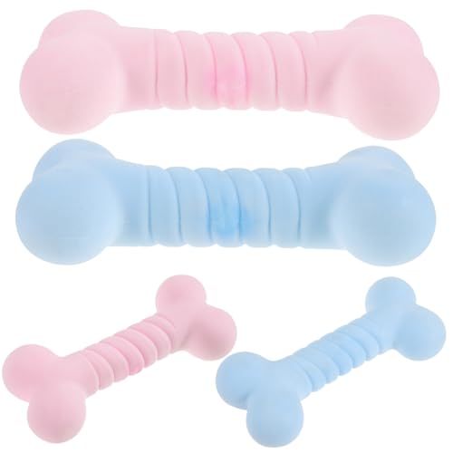 PartyKindom 4 Stück Teiliges Kauspielzeug aus TPR Gummi für Hunde Mittelgroß Zahnreinigend Fördert Gesunde Zähne und Frischen für Welpen und Kleine Hunde Langlebig und Interaktiv von PartyKindom