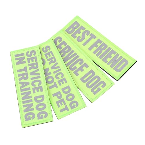 PartyKindom 4 Stück Teiliges Reflektierender Service Dog Aufnäher aus Langlebigem Nylon Professionell Gestaltete Hundepatchs für Tragbare Haustiergeschirre Robustes Zubehör für Diensthunde von PartyKindom