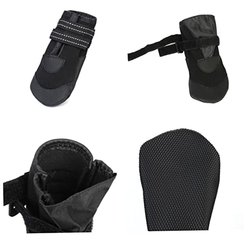 PartyKindom 4 Stück Teiliges Wasserdichtes Hundeschuh aus Neopren mit Rutschfester Sohle und Reflektierendem Design Warme und Atmungsaktive Haustier Pfotenschützer für Kleine Hunde im Winter von PartyKindom