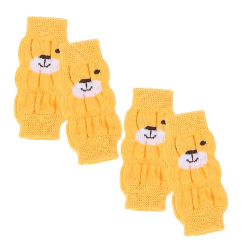 PartyKindom 4 Stück Teiliges rutschfeste Hundesocken aus Strapazierfähigem Material Weiche Winter Pfotenschutz Leggings mit Niedlichem Muster Bequem und Warm für Kleine bis Mittlere Haustiere von PartyKindom