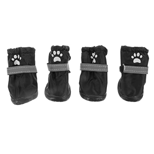 PartyKindom 4 Stück Teiliges wasserdichte Hundeschuhe aus Polyester rutschfeste Regenschuhe für Kleine und Mittelgroße Hunde für Outdoor Aktivitäten und Schutz bei Nässe von PartyKindom