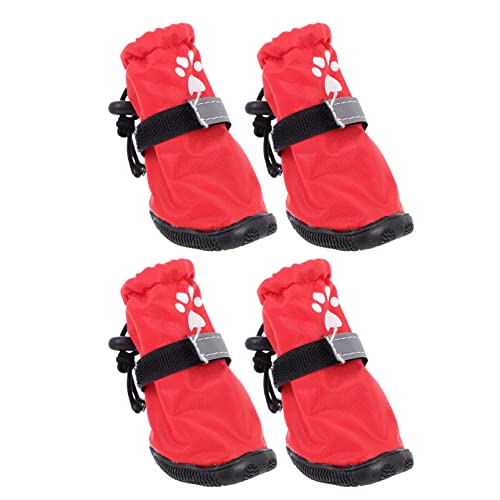 PartyKindom 4 Stück wasserdichte Hundeschuhe aus Polyester mit Rutschfester Sohle für Kleine und Mittelgroße Hunde Pfotenschützend für Outdoor Regen und Schmutzige Untergründe PartyKindom 4 Stück wasserdichte Hundeschuhe aus Polyester mit Rutschfester Sohle für Kleine und Mittelgroße Hunde Pfotenschützend für Outdoor Regen und Schmutzige Untergründe von PartyKindom