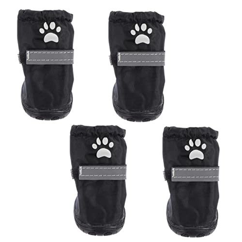 PartyKindom 4Stücke wasserdichte Haustierhundeschuhe aus Polyester rutschfeste Regenstiefel für Outdoor Aktivitäten Reflektierendes Design für Kleine Schmutz von PartyKindom