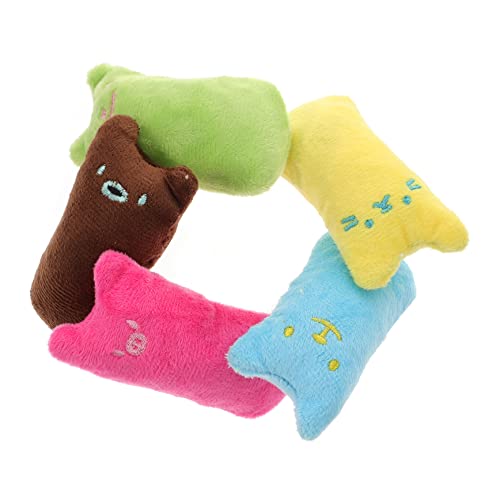 PartyKindom 5 Stück Katzenspielzeug aus Katzenminze Teiliges Kissen Design Interaktive und Langlebige Spielzeuge für Kätzchen und Katzen Fördert Aktivität und Zahnpflege Blau Grün Gelb Braun von PartyKindom