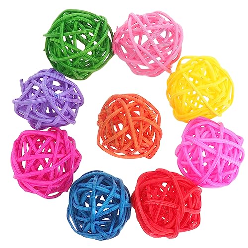PartyKindom 50stücke Rattanball Spielzeug Für Papageien Vögel Aus Korbgeflecht Kauspielzeug Rattan Bälle Vogelspielzeug Kugelförmig Rattanballbälle von PartyKindom