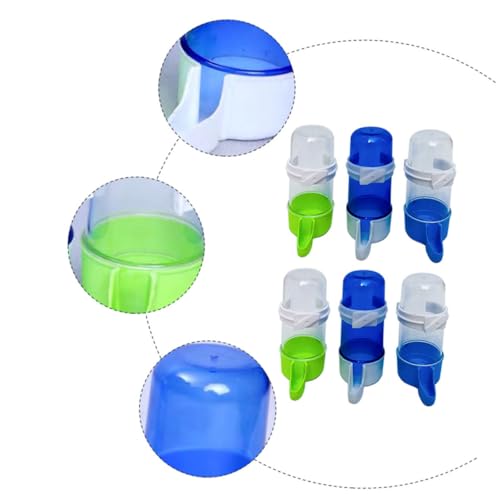PartyKindom 6 Stück Automatischer Trinkbrunnen für Papageien und Kleine Vögel Stabile Wassertränke aus Sicherem Material Einfach zu Montieren Geeignet für Verschiedene Zufällige Farbe von PartyKindom