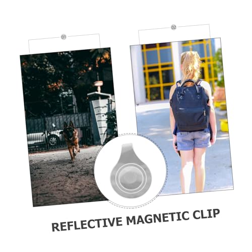 PartyKindom 6 Stück Magnetische Reflektierende Clips Weiß Leichte PVC Sicherheitsreflektoren für Kleidung Hundegeschirr Rucksack Vielseitig und bei Dunkelheit von PartyKindom