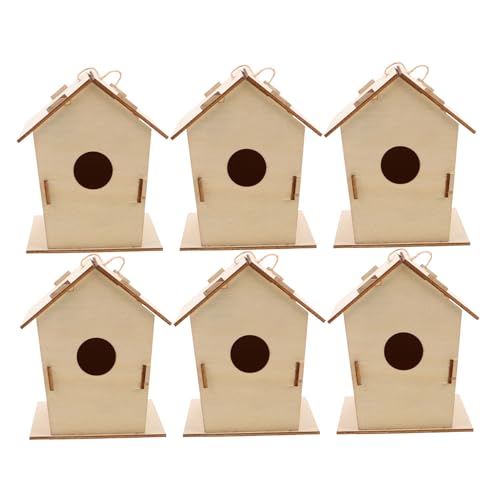 PartyKindom 6 Stück Teiliges DIY Vogelhaus Bastelset für Unbemalte Holzvogelhäuser zum Bemalen Outdoor Hängendes Graffiti Vogelhäuschen Kreatives Bastelspiel für Garten und Naturbeobachtung PartyKindom 6 Stück Teiliges DIY Vogelhaus Bastelset für Unbemalte Holzvogelhäuser zum Bemalen Outdoor Hängendes Graffiti Vogelhäuschen Kreatives Bastelspiel für Garten und Naturbeobachtung von PartyKindom