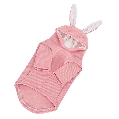 PartyKindom Atmungsaktiver Katzen Hoodie mit Hasenohren Leichter Haustiermantel für Frühling und Herbst Weiche Kleidung für Kleine Hunde und Katzen Modischer Bunny Ohr Pullover Xs von PartyKindom