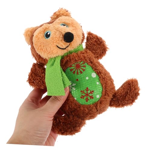 PartyKindom Bear Geformtes Quietschspielzeug für Hunde Langlebiges Plüsch Kauspielzeug zur Zahnreinigung Interaktives für Kleine und Mittelgroße Hunde zur Unterhaltung und Zahnpflege von PartyKindom