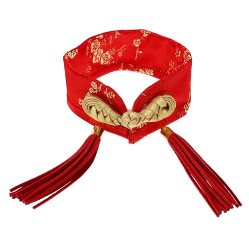 PartyKindom Chinesische Neujahrs Haustierfliege aus Weichem Satin Rote Schleife mit Schnallendesign Verstellbar für Katzen und Kleine Hunde Festliches Accessoire für Geburtstage und Partys von PartyKindom